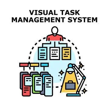 Visual task management system for business organization Stock Illustration