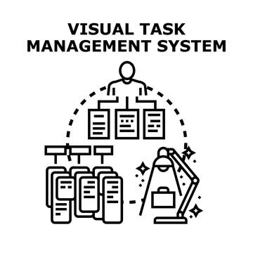 Visual task management system for business organization Stock Illustration