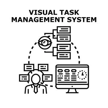 Visual task management system providing workflow organization Stockillustratie