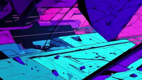 Visual tech dashboard with neon glitch overlays Video stock 309538043