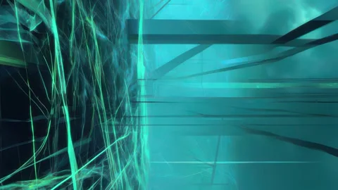 Visual tech loop with layered glitch overlays Stock Footage 309543003