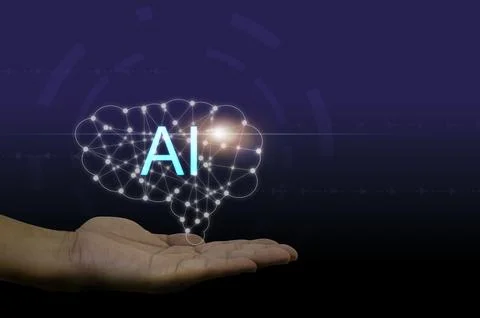 Visual technology interface. A.I. Artificial Intelligence and process analy.. Stockfoto's