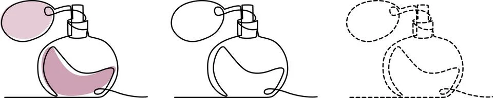 Visual transformation of a perfume bottle and its shadow through morphing s.. Stock Illustration