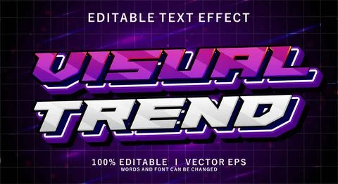 Visual trend vector text effect with modern style design Stock Illustration