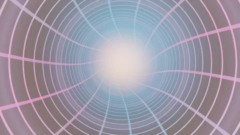 Visual of a tunnel with light at the end and grid lines around Stock Footage 337385058