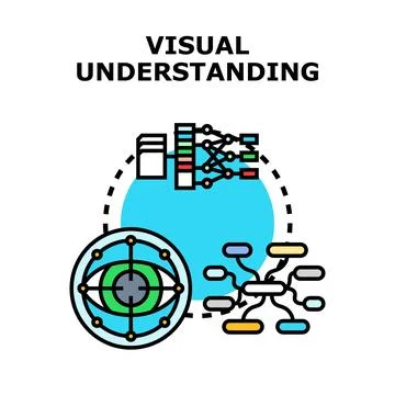 Visual understanding concept creating data analysis flow Stock Illustration