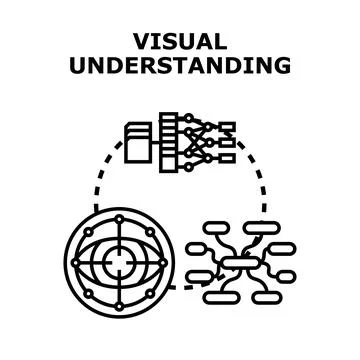 Visual understanding concept creating data analysis flow Illustrazione stock