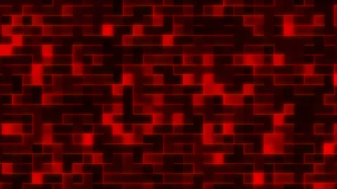 Visual video effect pixel noise on a dark background flashing red squares Stock Footage 164891222