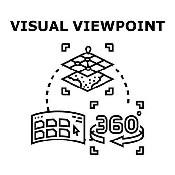 Visual viewpoint concept with 360 virtual simulation Stock Illustration
