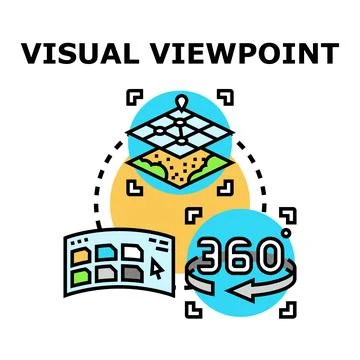 Visual viewpoint concept with 360 virtual simulation Stock Illustration