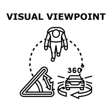 Visual viewpoint concept observing 360 degree perspective Stock Illustration