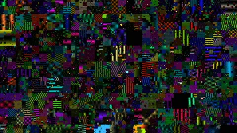 Visual virus. Digital pixel canvas. Frieze pictures.Retro futurism wave style Stock Footage 120685139