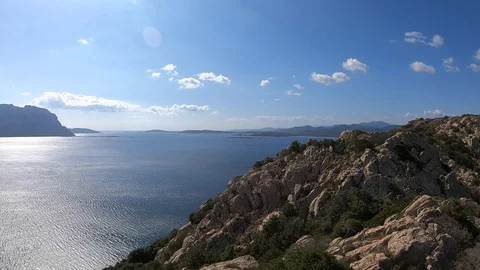 Visuale sul panorama di Capo Ceraso in sardegna Stock Footage 127761439