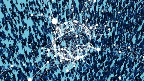 Visualisation of the emotional relationships of a group of people as a white Stock Footage 242514380