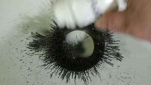 Visualisation of magnetic lines of force. Stock Footage 90186813