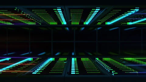 Visualisation of Processing Power of Data Center Computer Servers Vídeos de archivo 331055720