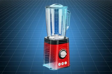 Visualization 3d cad model of blender, blueprint. 3D rendering Stock Illustration