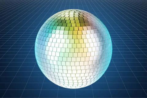 Visualization 3d cad model of disco ball, 3D rendering Visualization 3d ca... Foto stock