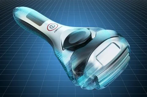 Visualization 3d cad model of foil-type cordless razor, shaver, blueprint. 3D Stock-Illustration