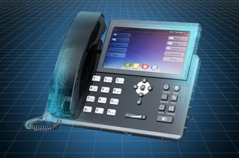 Visualization 3d cad model of IP Phone, blueprint. 3D rendering Stock Illustration