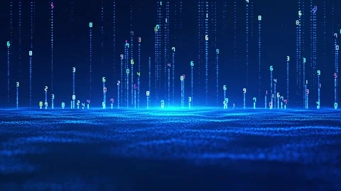 A Visualization of Abstract Data Flow. Digital Rainfall in Cyberspace. Stock Footage 264257749