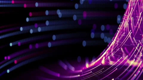 Visualization of abstract futuristic digital architecture. Abstract vortex of Stock Footage 250554506