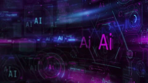 Visualization of artificial intelligence data digital flow. Stock Footage 258712209