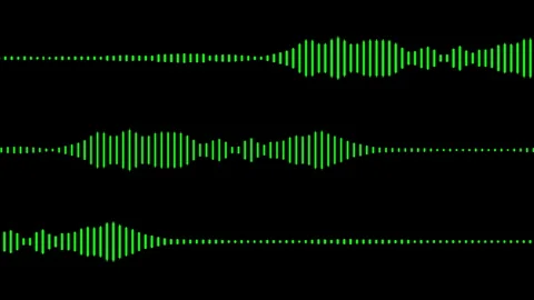 Visualization of audio streams or record, virtual music green equalizers motion Video stock 290464312