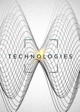 Visualization background. Technology for big data, artificial in Illustrazione stock