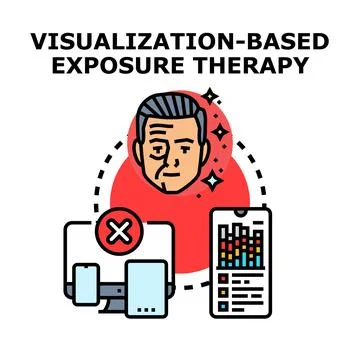 Visualization based exposure therapy concept for mental health Stock Illustration
