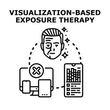 Visualization based exposure therapy concept for mental health Stock Illustration