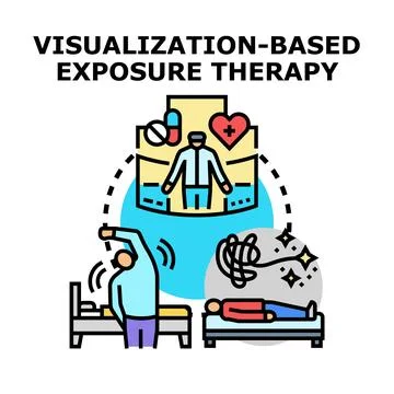 Visualization based exposure therapy concept virtual reality treatment Stock Illustration