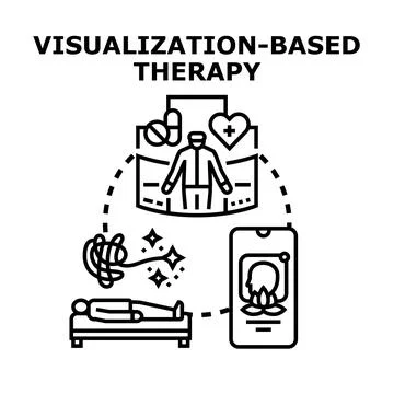 Visualization based therapy method improving mental health and well being Stock Illustration