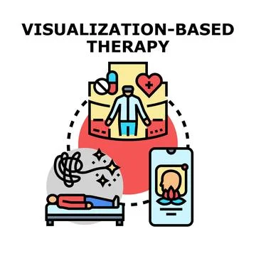 Visualization based therapy method improving mental health and well being Stock Illustration