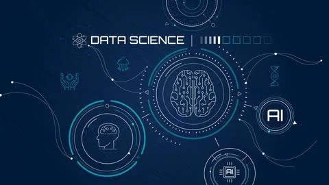 Visualization of big data in science and cyberspace. Stock Illustration