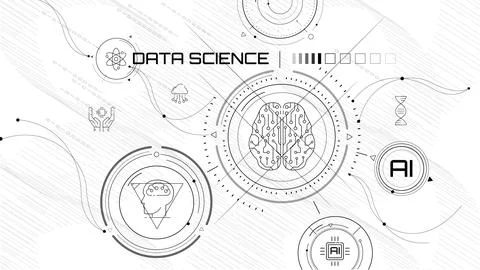 Visualization of big data in science and cyberspace. Stock Illustration