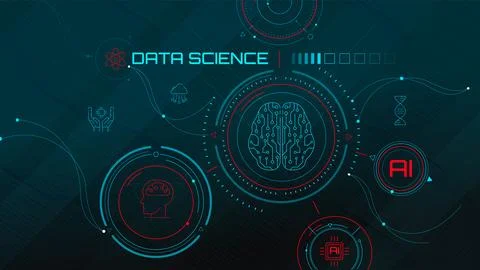 Visualization of big data in science and cyberspace. Stock Illustration