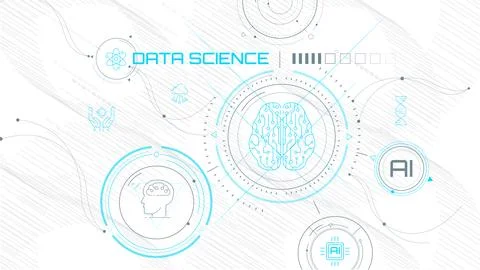 Visualization of big data in science and cyberspace. Stock Illustration