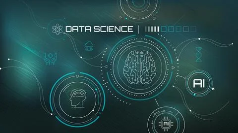 Visualization of big data in science and cyberspace. Stock Illustration