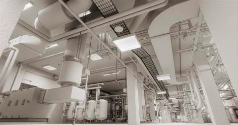 Visualization of BIM model of engineering communications of the building Stock Illustration