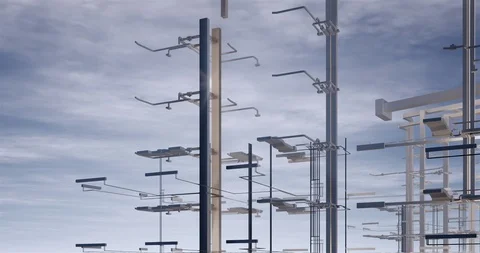 Visualization of a BIM model of mep an office building without walls 库存影片 116781842