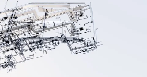 Visualization of a BIM model of an office building without walls 库存影片 116781347