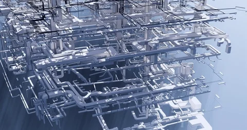 Visualization of a BIM model of an office building without walls Vidéo 116781611