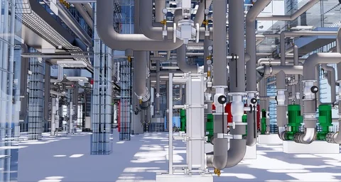 Visualization of a BIM model of an office building with transparent walls 库存影片 120261347