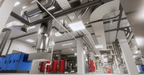 Visualization of a BIM model of an office building Stock Illustration