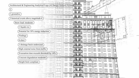 Visualization of a building project concept featuring a parking area, alongside Stock Footage 346814809