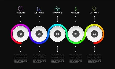 Visualization of business data. The diagram of the process. Abstract elements of Stock Illustration