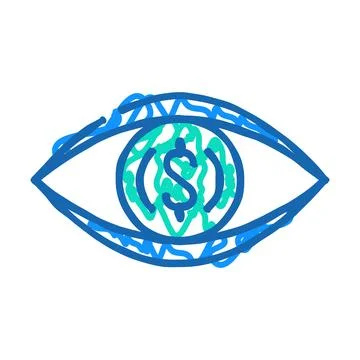 Visualization business intelligence icon doodle illustration Stock Illustration