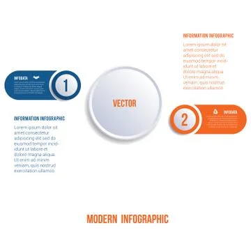 Visualization of business presentations by modern infographics 2 positions Stock Illustration