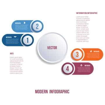Visualization of business presentations by modern infographics 4 positions Stock Illustration